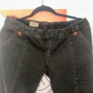 Free People Women's Jeans in Olive Green